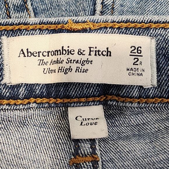 Abercrombie & Fitch Curve Love The Ankle Straight Ultra High Rise Jeans 2/26R - Picture 6 of 7